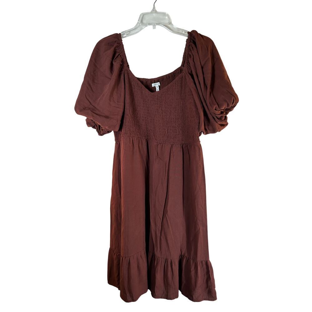 MAURICES Women’s Short Puff Sleeves with Shirred Bust Dress / Size: L